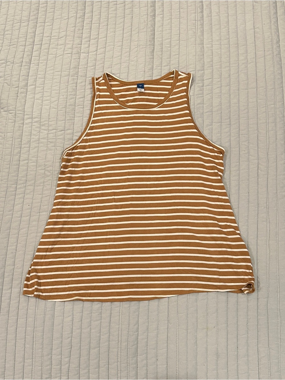 Old Navy Striped Tank - Tan & White